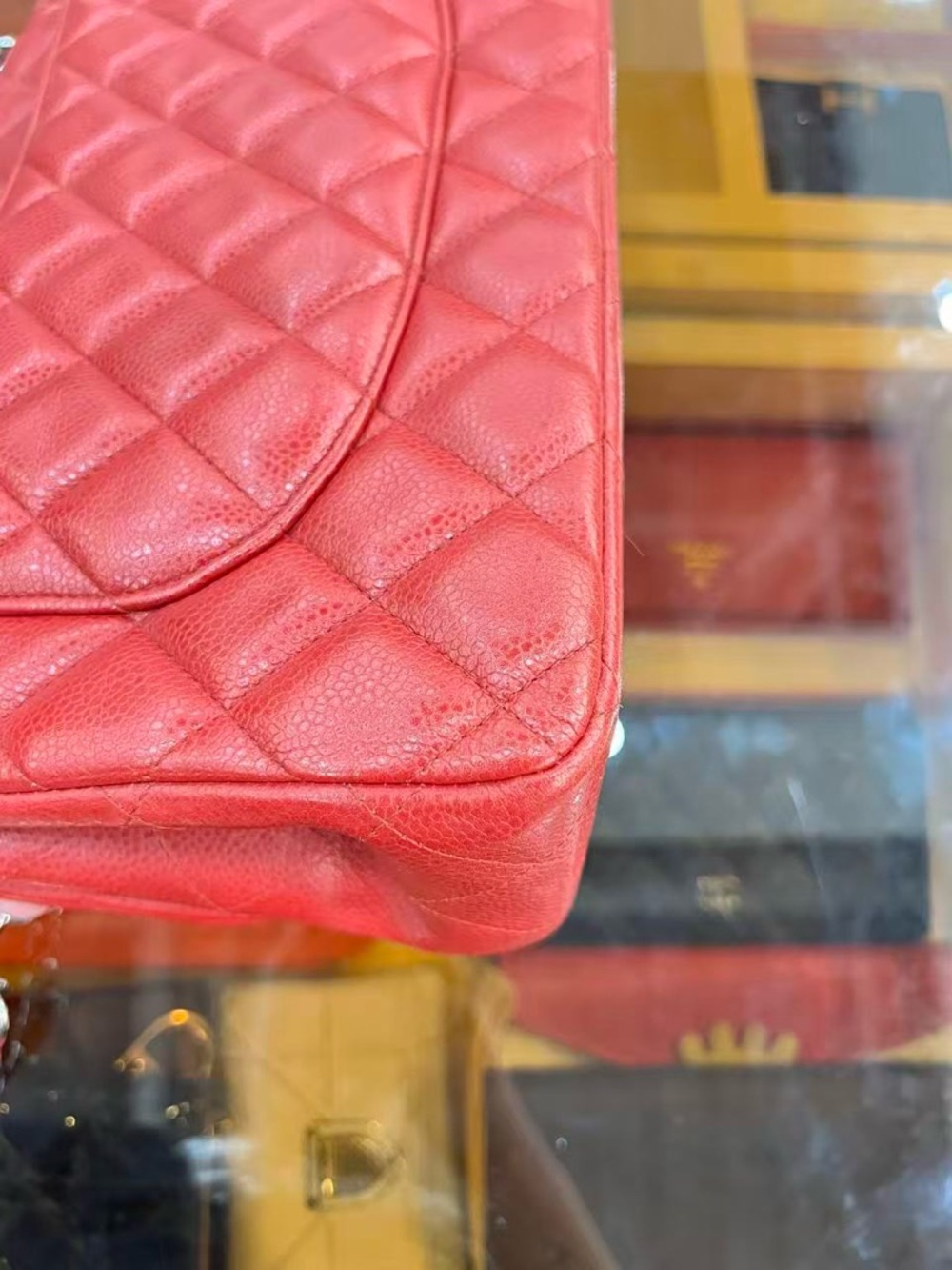 Chanel Caviar Quilted Jumbo Double Flap Red - Picture 15 of 16